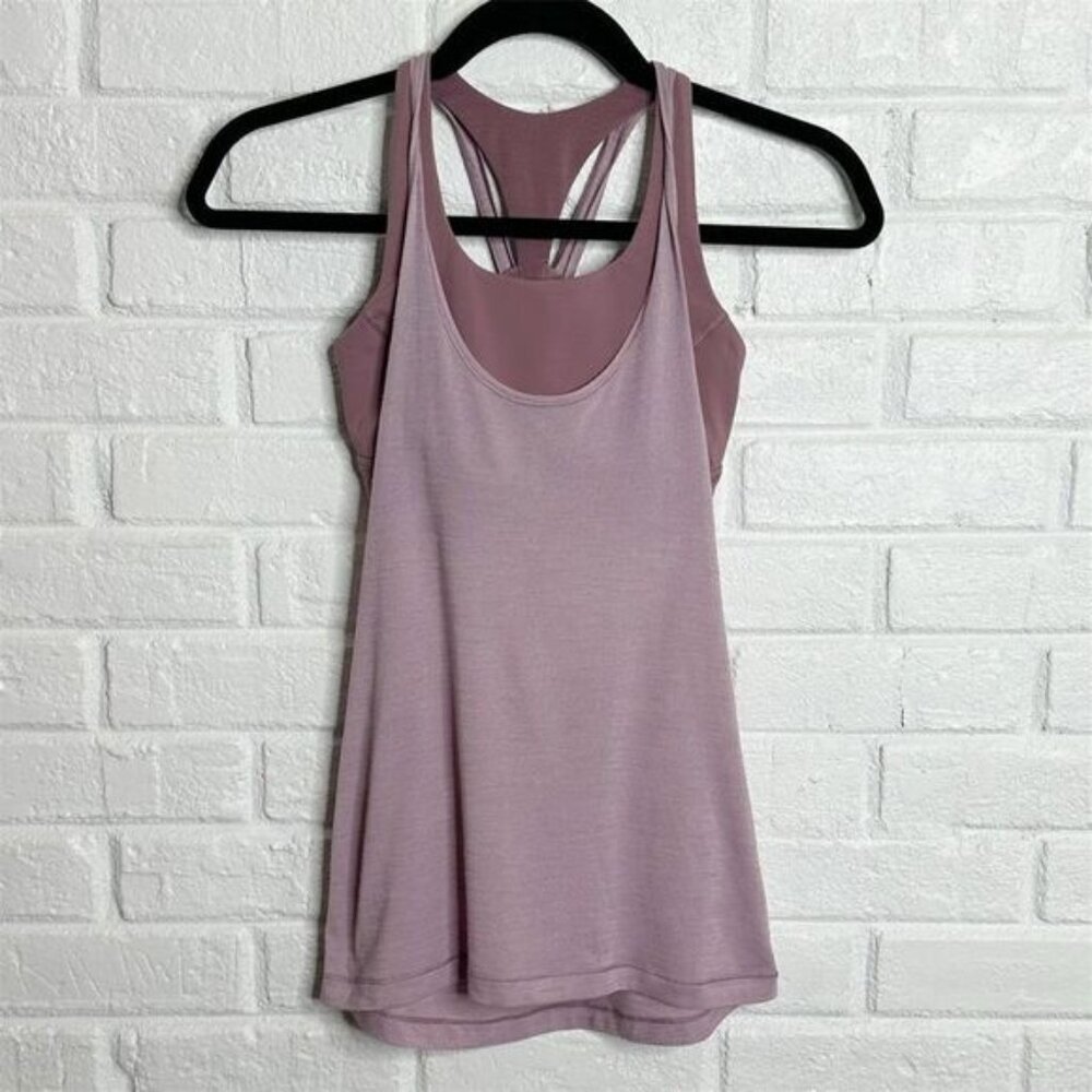 Lululemon Twist and Toil Tank with Built in Sports Bra 2 in 1 Purple size 2